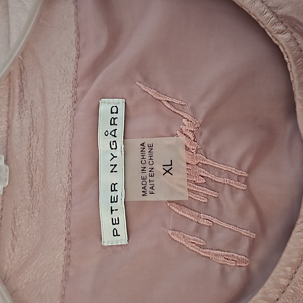 Peter Nygard Pink Leather/Knit Jacket - Picture 2 of 7